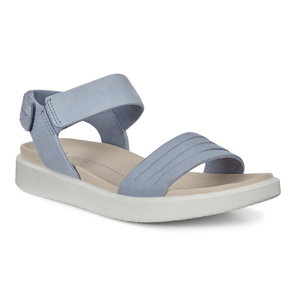 ECCO Womens Sandals Blue - Flowt Flat - BWV-615370